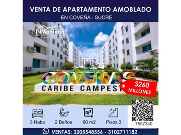 VENTA DE APARTAMENTO AMOBLADO EN COVEÑA - SUCRE