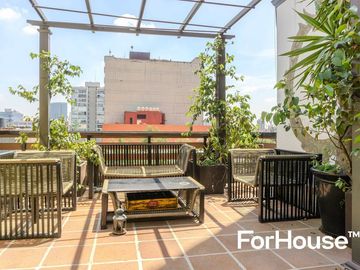 Penthouse con roof garden privado en venta en la Roma Norte