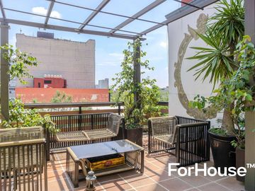 Penthouse con roof garden privado en venta en la Roma Norte