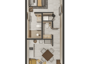 Departamento amueblado en venta Mérida Yucatán, Dithea Temozón Norte