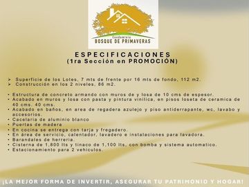 CASA PRIMAVERA  (EN PREVENTA) EN  CONDOMINIO BOSQUE DE PRIMAVERAS