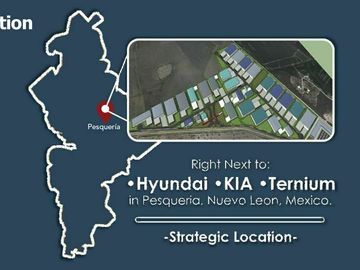 Terreno industrial en venta en Pesquería NL.