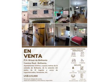 VENTA APARTAMENTO CÉNTRICO EN CAMINO REAL PH BRISAS BETANIA KAF