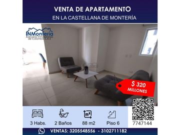 VENTA DE APARTAMENTO EN LA CASTELLANA MONTERIA