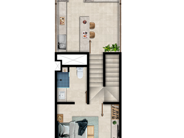 Townhouse en Venta, en Telchac, Amaité, Yucatán (Mod. C)