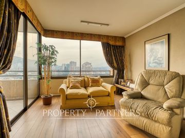 Excelente OPORTUNIDAD  !!!! Acogedor  departamento con vista despejada , 4 D  ,  sector Alto Las Condes .
