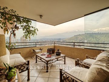 Excelente OPORTUNIDAD  !!!! Acogedor  departamento con vista despejada , 4 D  ,  sector Alto Las Condes .