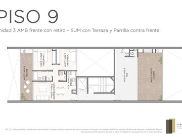 3 Ambientes al frente con balcón terraza en Edificio Premium de Categoria - Amenities - Villa Crespo