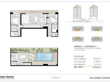 Departamento 2 ambientes con cochera en Belvedere Garden