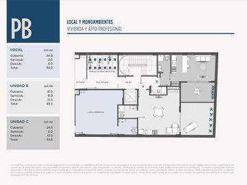 Excelente Monoambiente en Venta - En Construccion - LAVALLEJA PARK - Villa Crespo | Lavalleja al 100