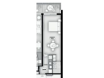 Monoambiente. 33mts2 exclusivos.  Dorrego 1401