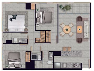 DEPARTAMENTO EN PREVENTA EN  JARDINES DEL BOSQUE