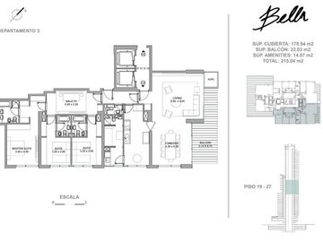 VENTA Torre BELLA - 4AMB C/Dep - 2 COCH - Piso Alto - 215Mts. - Palermo Soho