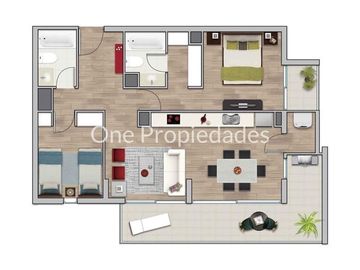 Departamento en Venta en Metro Vicente Valdes | Cesión de Promesa en Venta (2D 2B ) | La Florida | One Propiedades