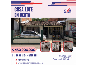 VENTA DE CASA LOTE - EL ROSARIO, JAMUND