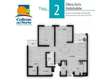 SE VENDE LINDO APARTAMENTO – PROYECTO SOBRE PLANOS COLINAS DEL NORTE