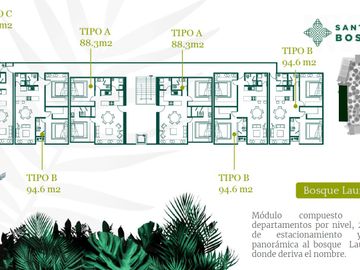 Departamentos en venta en Bosques Santuario. De 2 Rec en un entorno natural único en Puebla