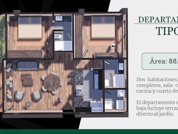 Departamentos en venta en Bosques Santuario. De 2 Rec en un entorno natural único en Puebla