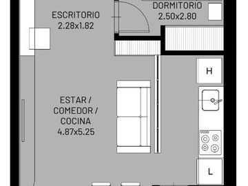 Venta departamento de 1 dormitorio en zona Centro