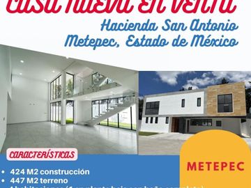 Casa  NUEVA en Venta, Hacienda San Antonio, Metepec, Estado de México