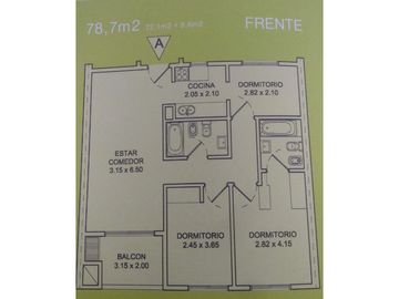 VENTA DE 4 AMBIENTES MUY LUMINOSO CON PARRILLA