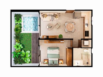 Departamento en preventa dentro de privada en zona Dzityá.