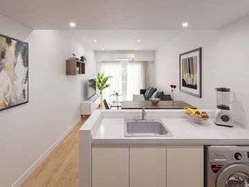 3 ambientes con balcón terraza, master suite, baño y cocina completa - amenities