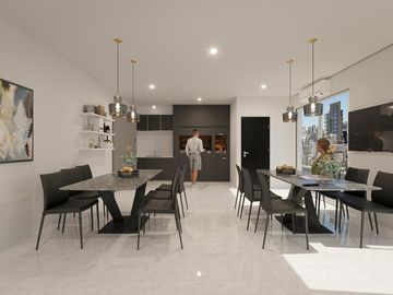3 ambientes con balcón terraza, master suite, baño y cocina completa - amenities