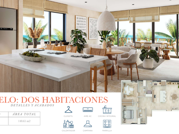 Departamento en Sisal frente al mar en venta. Cerca de Merida Yucatan