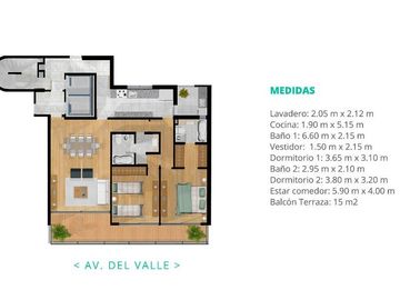 Venta Departamento 2 Dormitorios - Pascual Construcciones - Av del Valle 2799