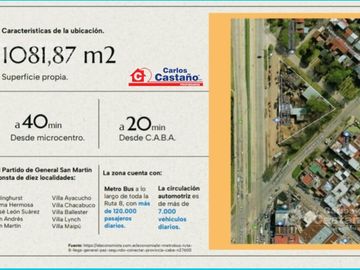 Importante Lote de 1081,87m2 Sobre Ruta Nº8 Ideal Publicidad, Estación de Servicio o Mercado