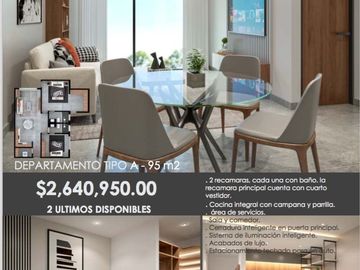 DEPARTAMENTO DE 2 RECÁMARAS DE LUJO EN VENTA.CARMEN, CAMPECHE