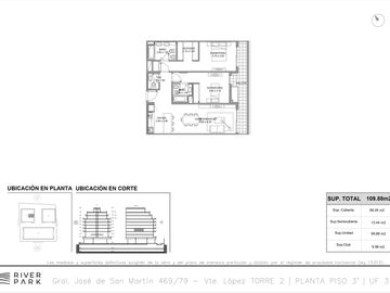 Departamento 3 Ambientes en Vicente López Río Amplia vista