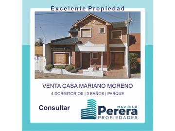 Venta | Casa | 4 dorm | Mariano Moreno