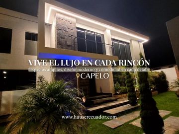 Casa exclusiva en venta con 4 dormitorios, dentro de urbanización privada Valle de los Chillos