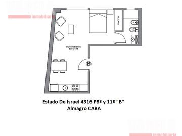 Estado de Israel 4300 P11° Almagro Monoambiente divisible en L al cfte. Oportunidad!!!
