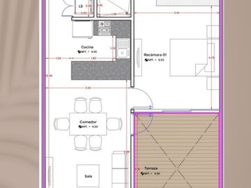 DEPARTAMENTO EN VENTA EN TEMOZÓN NORTE,  1 RECÁMARA CON TERRAZA PERGOLADA