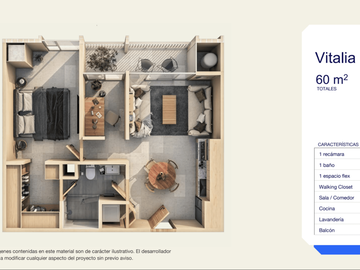 Departamento en venta Torre Aunna Modelo Vitalia