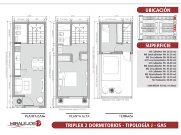 Triplex de un dorm. más escritorio Miralejos 17. Villa Carlos Paz