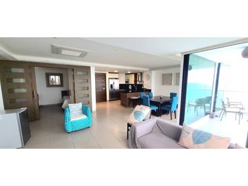 En venta departamento amoblado con vista al mar edf. Poseidón en Manta