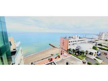 En venta departamento amoblado con vista al mar edf. Poseidón en Manta