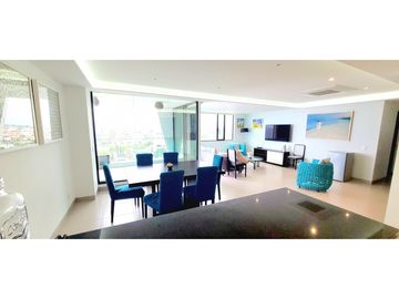 En venta departamento amoblado con vista al mar edf. Poseidón en Manta