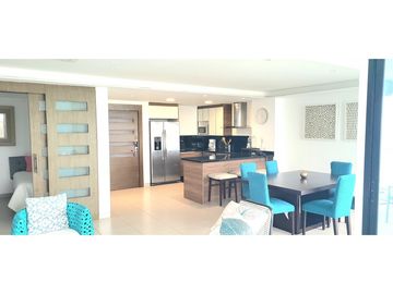 En venta departamento amoblado con vista al mar edf. Poseidón en Manta