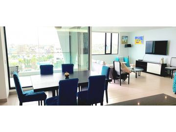 En venta departamento amoblado con vista al mar edf. Poseidón en Manta