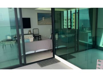 En venta departamento amoblado con vista al mar edf. Poseidón en Manta