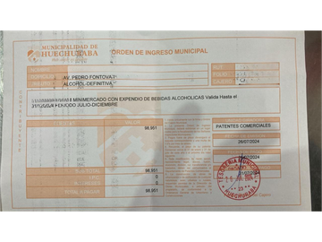 Venta Derecho de Llave, Minimarket y Alcohol