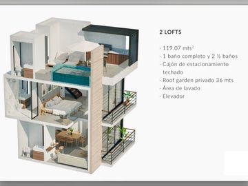 Exclusivos Condos • Playa del Carmen • Loft 115m2 Roof Garden 36m2 Elevador.