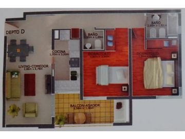 VENTA DPTO ARGUELLO CORDOBA CAPITAL COMPLEJO PISCINA 2 HABITACIONES