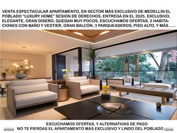 Venta apartamento Medellín poblado tesoro oportunidad luxury home