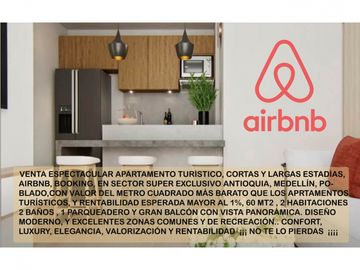 Venta apartamento Medellín poblado tesoro rentas cortas AIRBNB oportunidad valorización exclusivo  inversionista lujo luxury turístico rentable